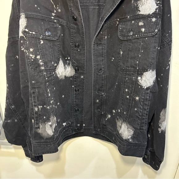 NWT FILA Black & White Splatter Ajax Denim Jacket Size Medium - Picture 3 of 10